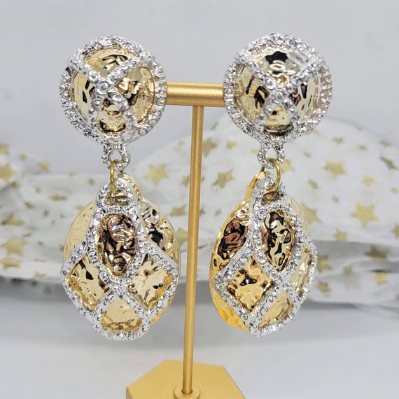 Gold & Silver Oversized Clip On Earrings - image 1