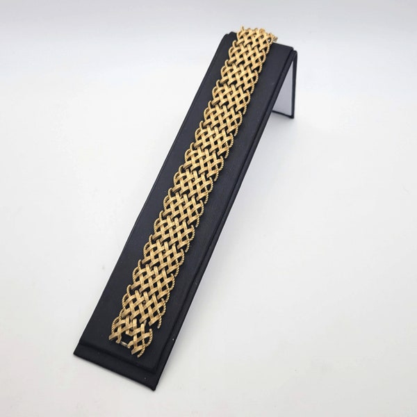 Crown Trifari Gold Tone Weave Bracelet
