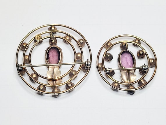 M&S Gold Filled Rhinestone Circle Brooches - image 5