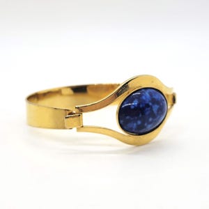 Blue Hinged Bangle Bracelet