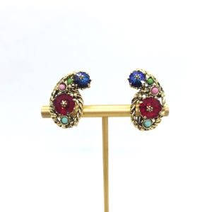 Vintage Rhinestone Clip On Earrings