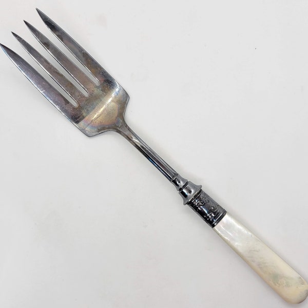 Antique Universal Landers, Frary & Clark Pearl Handled Meat Serving Fork