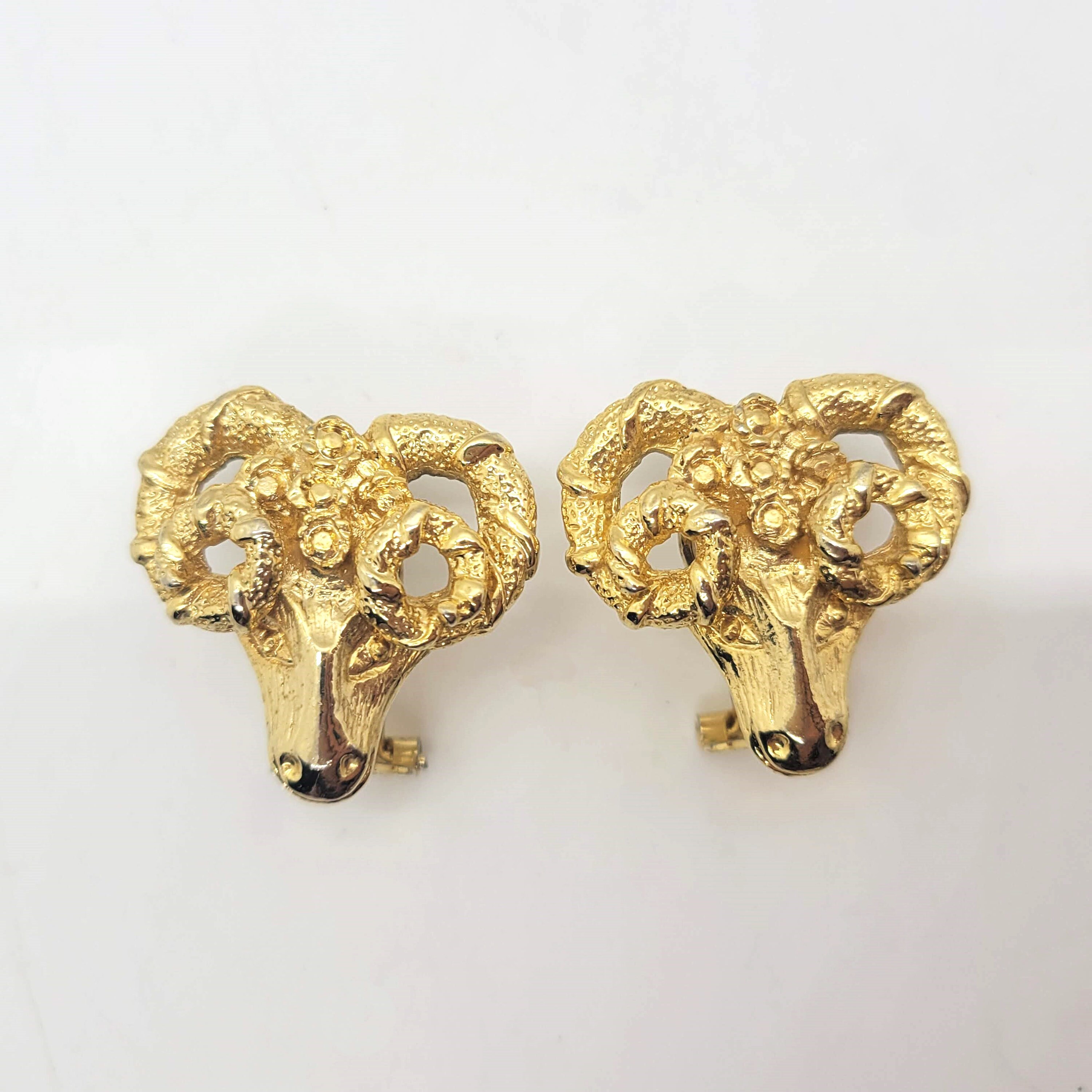 Kissing rams shop head earrings