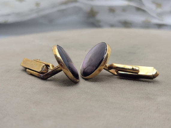 Swank Mother of Pearl Cuff Links and Shirt Studs … - image 4