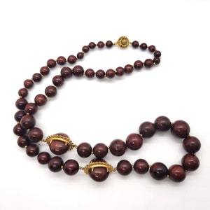Miriam Haskell Marbled Brown Beaded Necklace