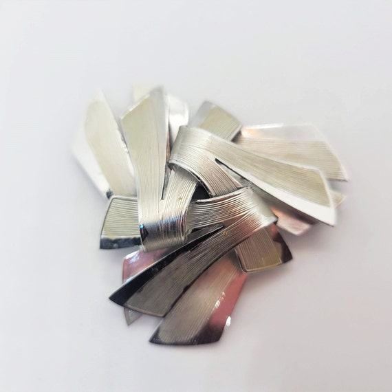 Silver Tone Modernist Coro Brooch - image 1