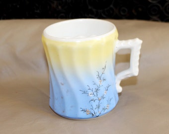 Taza de afeitar de porcelana vintage pintada a mano
