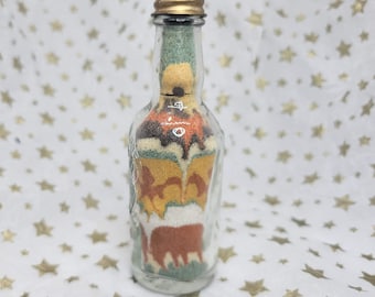 Vintage Small Sand Art Bottle in the Style of Robert "Sandman" Stouffer