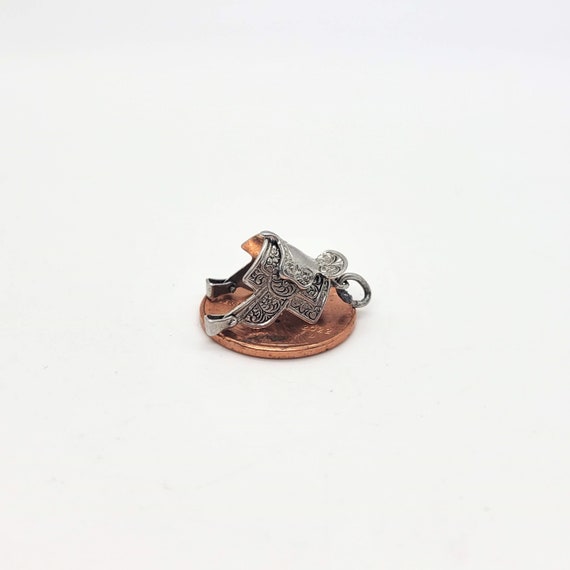 Vintage Sterling Western Saddle Charm