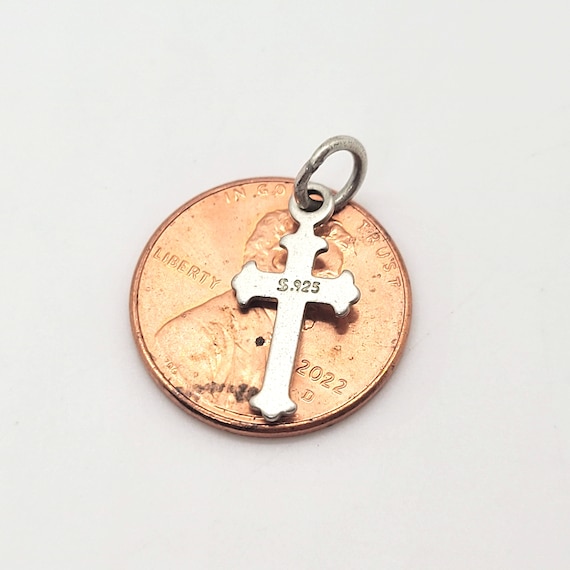 Tiny Sterling Silver Cross Charm - image 2