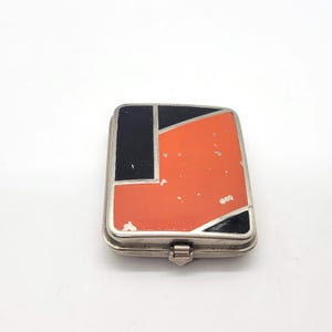 Art Deco Orange & Black Combination Compact