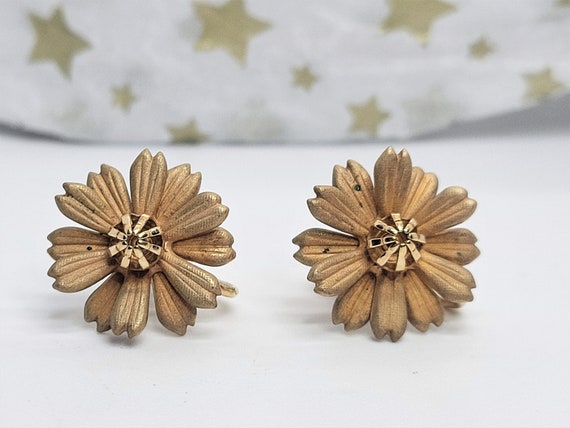 Amco Jewels 14k Gold Overlay Daisy Brooch and Ear… - image 6