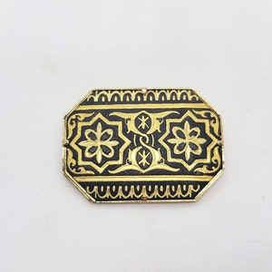 Vintage Spaanse Damasceense geometrische broche