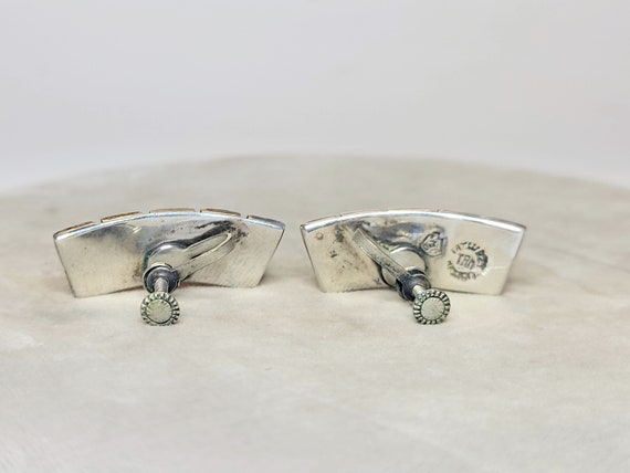 Taxco Sterling Modernist Bracelet and Earrings Set - image 9