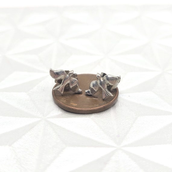 Teeny Tiny Sterling Dove Stud Earrings