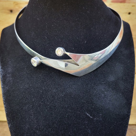 Sterling Modernist Collar Necklace - image 1