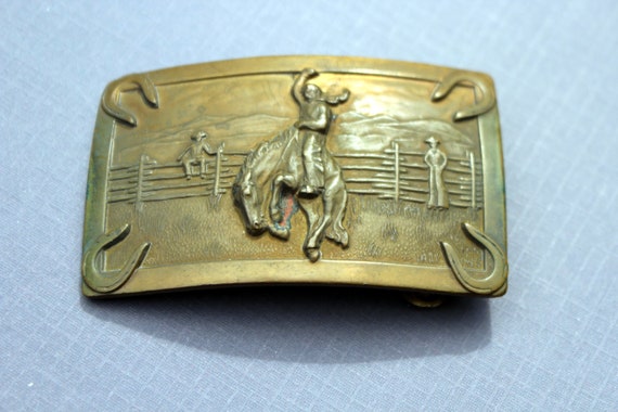 1950s Western Bucking Bronc Belt Buckle