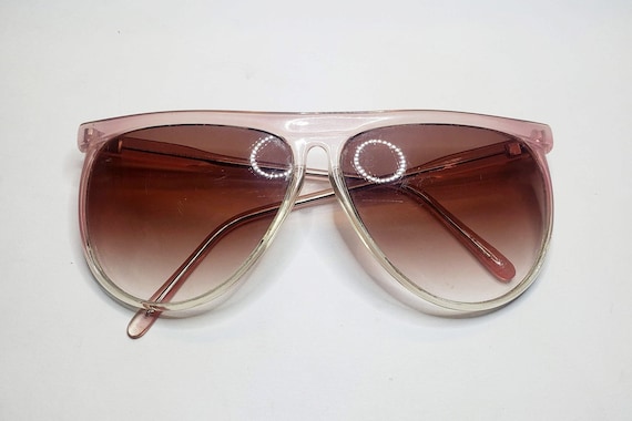 Pink Plastic Oversized Sunglasses - image 1