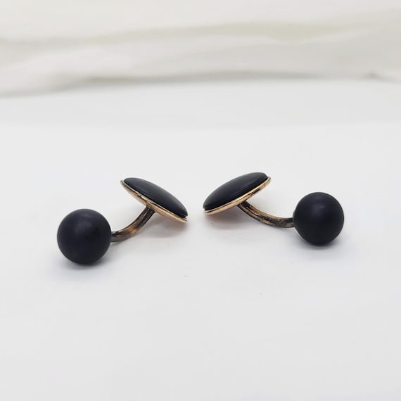 Victorian Mourning Cuff Links - image 1