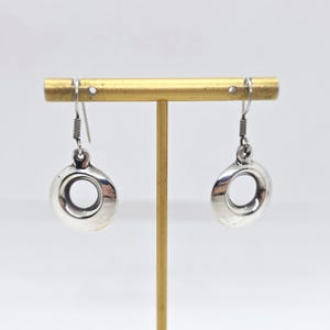Vintage Taxco Earrings, Sterling Hoop Earrings