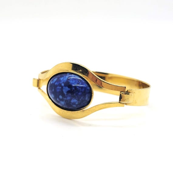 Blue Hinged Bangle Bracelet - image 2