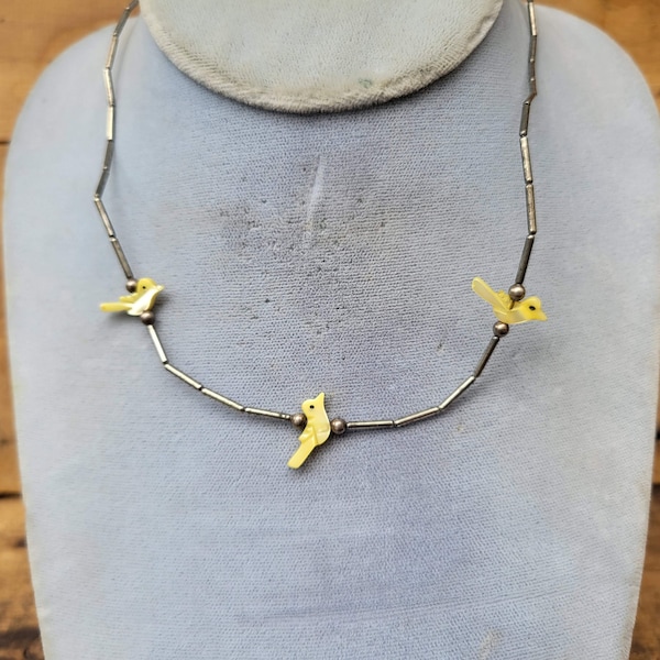 Mother of Pearl Bird Fetish Necklace