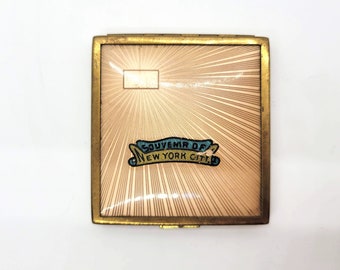 Vintage Zell New York City Souvenir Square Powder Compact