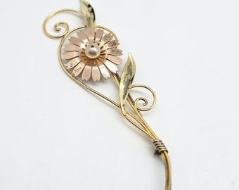 1930s signed Carl-Art 12K gold-filled bell flower pendant / brooch