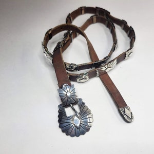John Delvin Narrow Ladies Sterling Concho Belt
