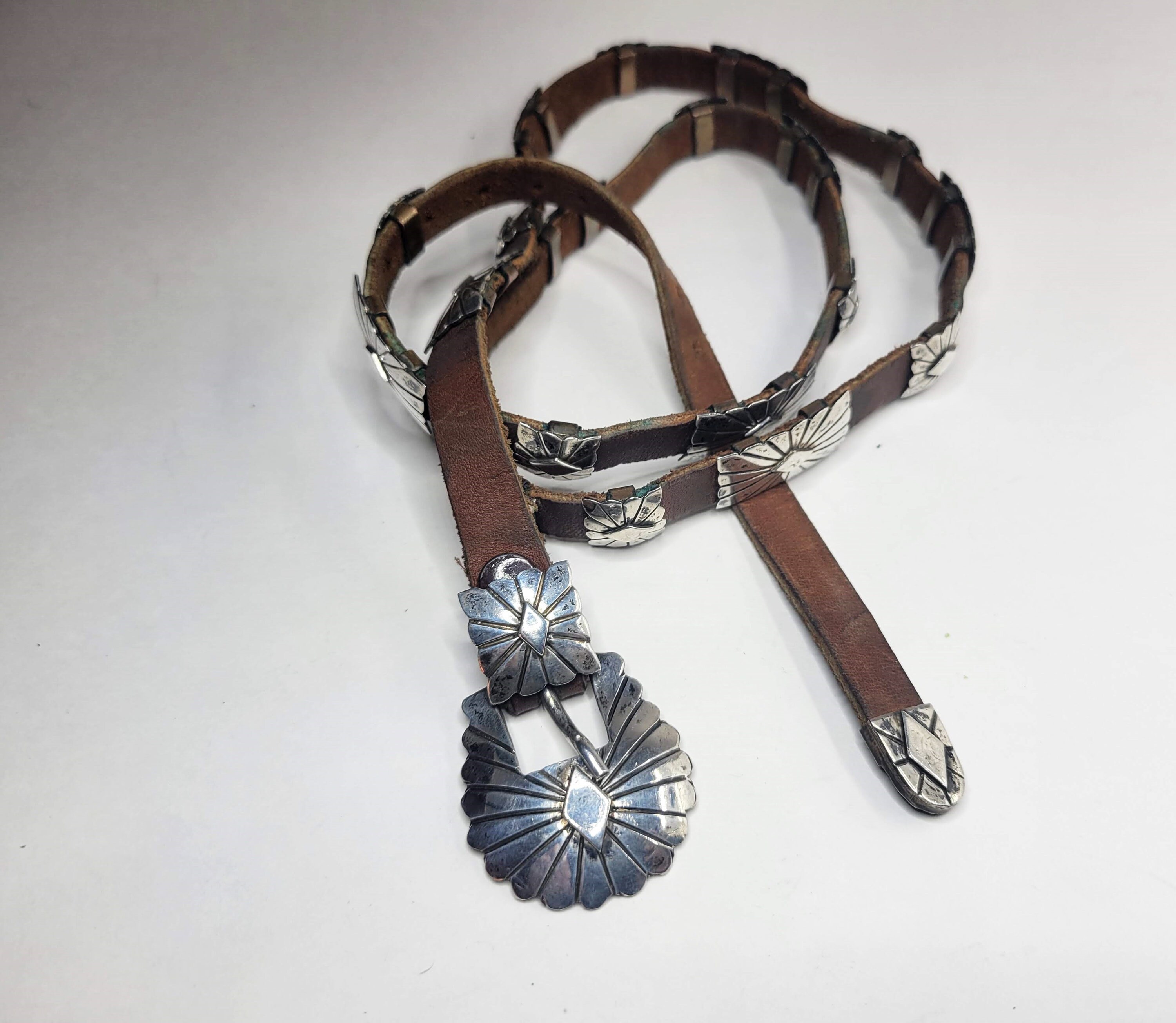 John Delvin Narrow Ladies Sterling Concho Belt - Etsy