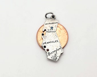 Sterling California Map Charm