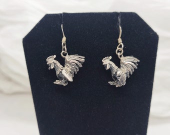 Sterling Rooster Earrings