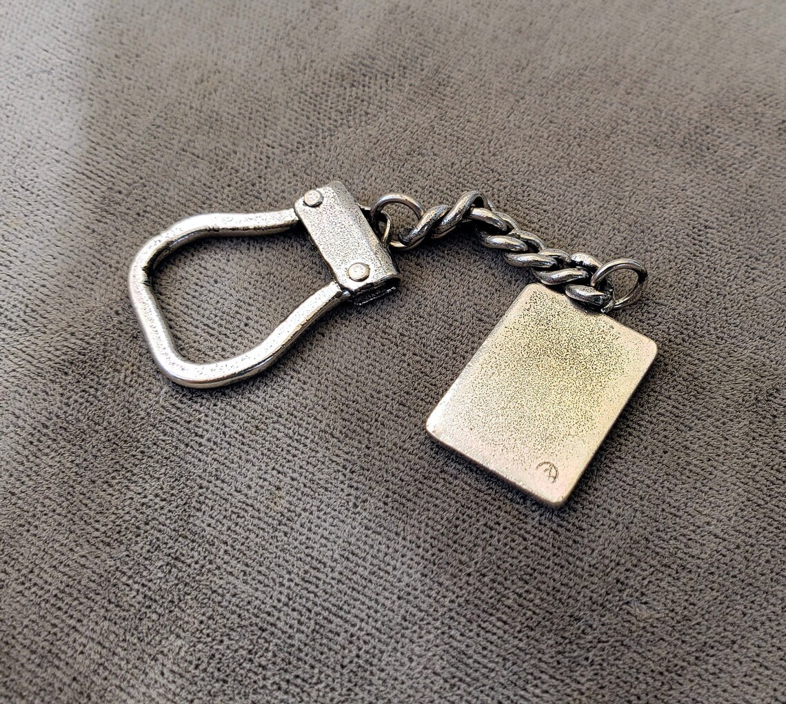 Vintage Sterling Key Fob & Chain Etsy