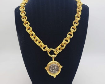 Susan Shaw Fleur de Lis Intaglio Necklace