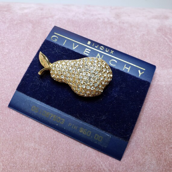 Givenchy Rhinestone Pear Brooch - image 7