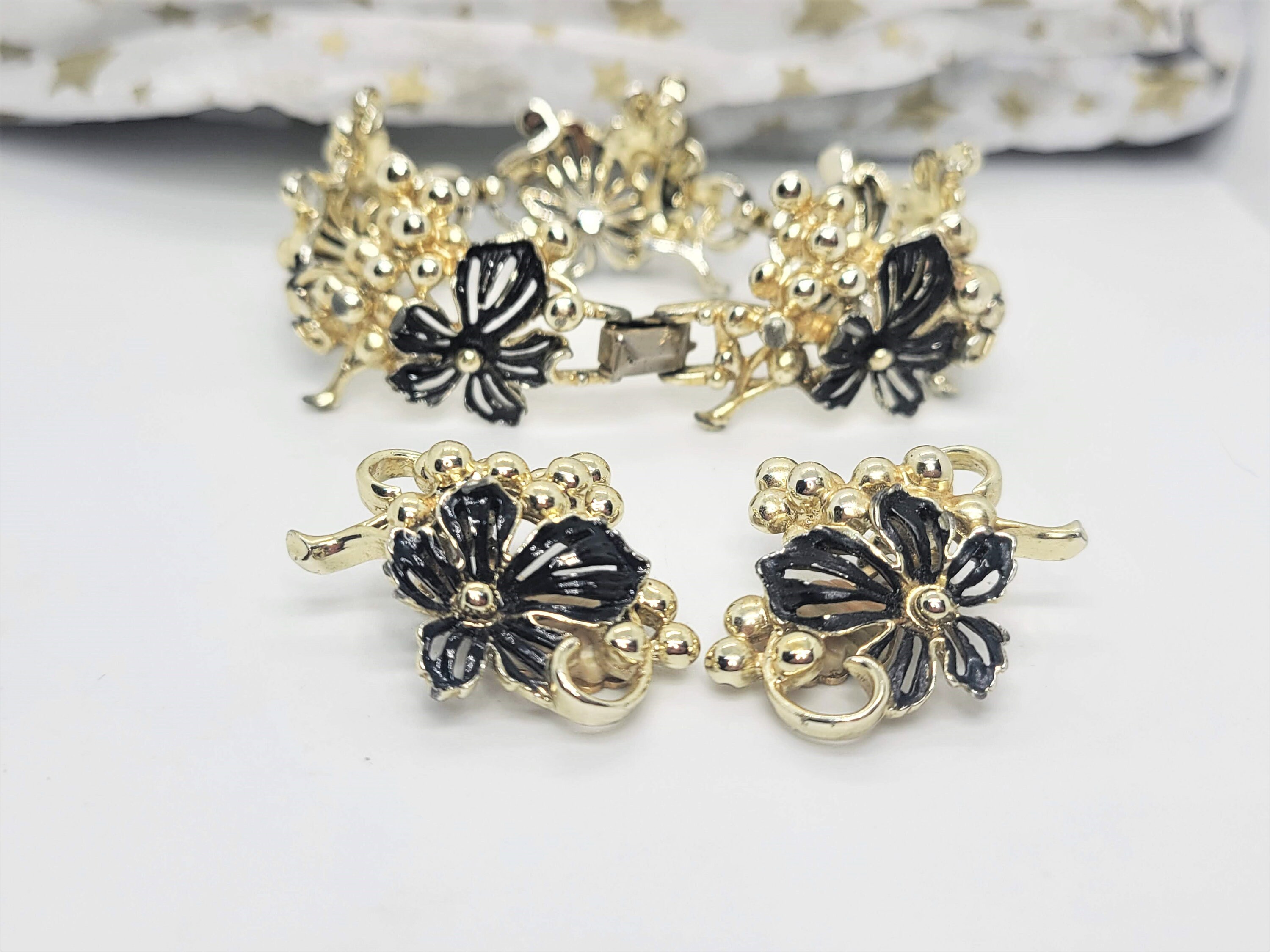 Sarah Coventry ヴィンテージブレスレット バイカラーガラス SARAH 