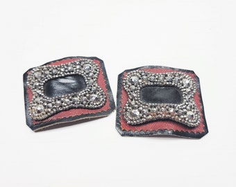 Clips para zapatos de acero y cuero de estilo victoriano tardío