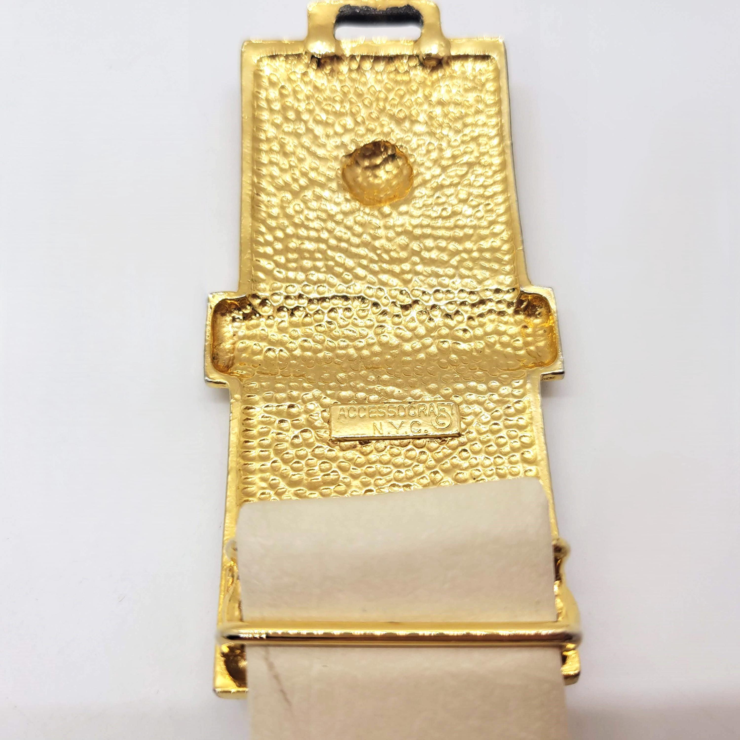 Vintage Accessocraft Etruscan Revival Style Belt Buckle on A 