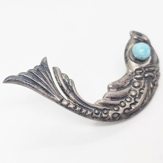 Vintage Taxco Fish Brooch Sterling Silver & Brass Mixed Metals Pin