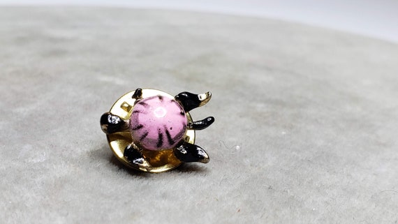Vintage Enameled Tiny Turtle or Tiny Bug Lapel Pi… - image 5
