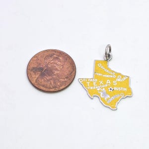 Vintage Sterling Enameled Yellow Texas Charm