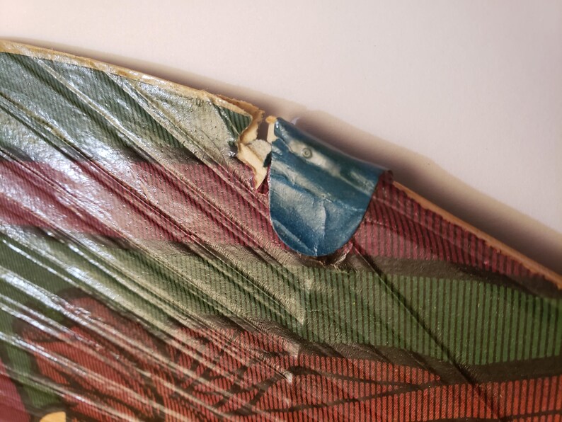 Japanese Hand Fan Vintage 1960s Art Deco Style Uchiwa Fan