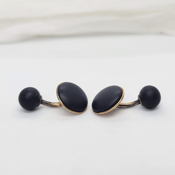 Victorian Mourning Cuff Links - image 2