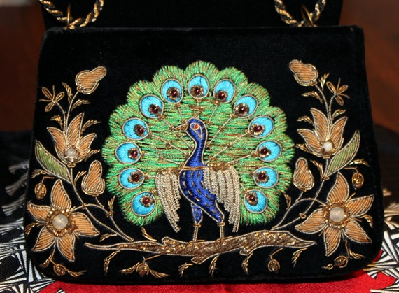 Vintage Embroidered Velvet Purse