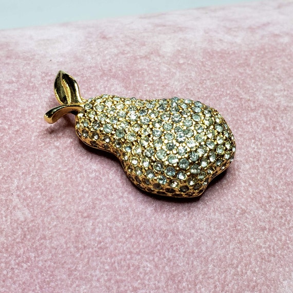 Givenchy Rhinestone Pear Brooch - image 2