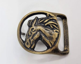 Vintage Horse & Foal Solid Brass BTS Belt Buckle - Etsy