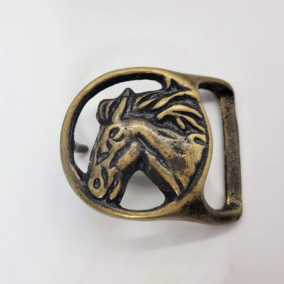 Trinity Brass Solid Brass Horse Belt Buckle