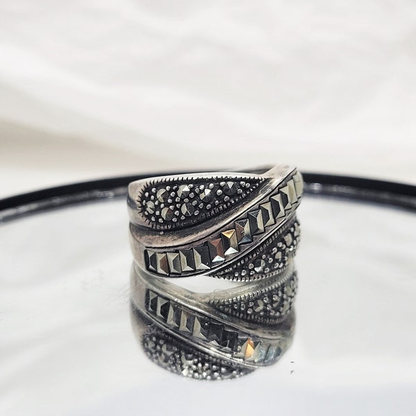 Sterling and Marcasite Statement Ring