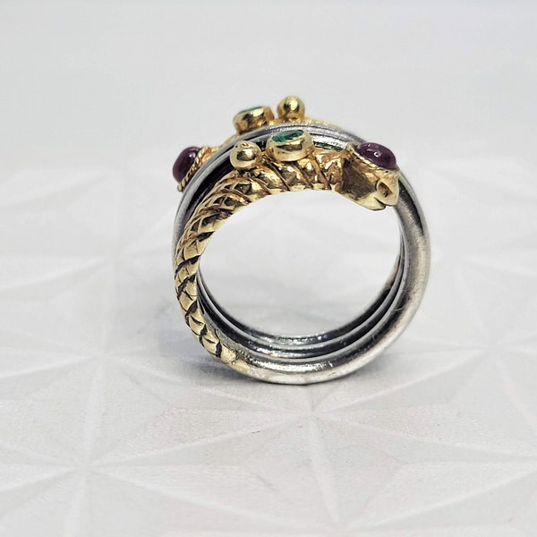 Emerald Snake Ring Etsy