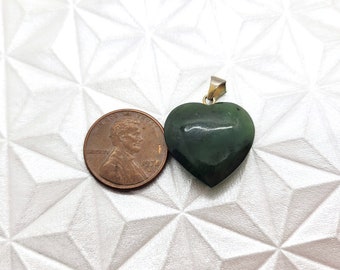 Small Carved Jade Heart Pendant